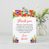 Summer Mixed Berries Baby Shower Dankeskarte (Stehend Vorderseite)