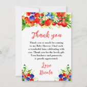 Summer Mixed Berries Baby Shower Dankeskarte (Vorderseite)
