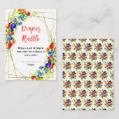 Summer Mixed Berries Baby Shower Diaper Raffle Begleitkarte (Vorne/Hinten)