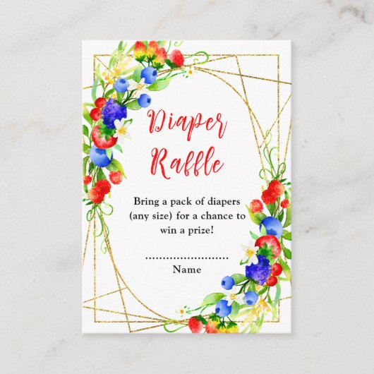 Summer Mixed Berries Baby Shower Diaper Raffle Begleitkarte (Vorderseite)