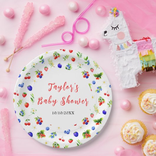 Summer Mixed Berries Baby Shower Pappteller (Party)