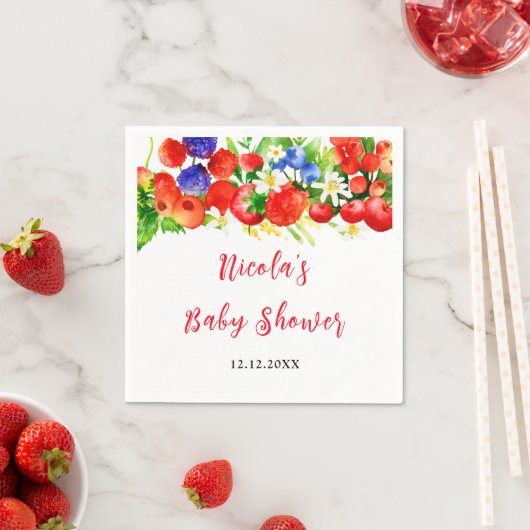 Summer Mixed Berries Baby Shower Serviette (Beispiel)