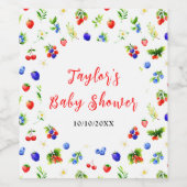 Summer Mixed Berries Baby Shower Weinetikett (Einzelnes Label)