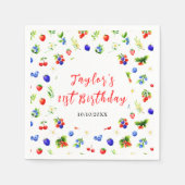 Summer Mixed Berries Birthday Party Serviette (Vorderseite)