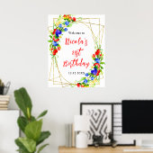 Summer Mixed Berries Birthday Welcome Poster (Heimbüro)