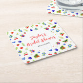 Summer Mixed Berries Brautparty Rechteckiger Pappuntersetzer (angewinkelt)