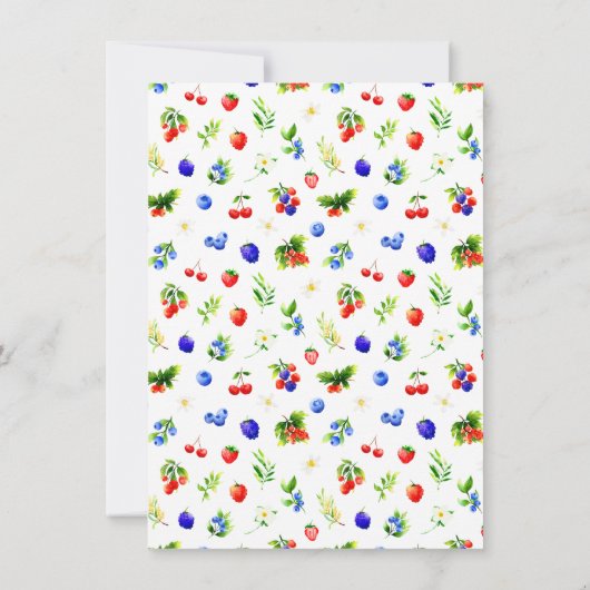 Summer Mixed Berries Bridal Shower Dankeskarte (Rückseite)