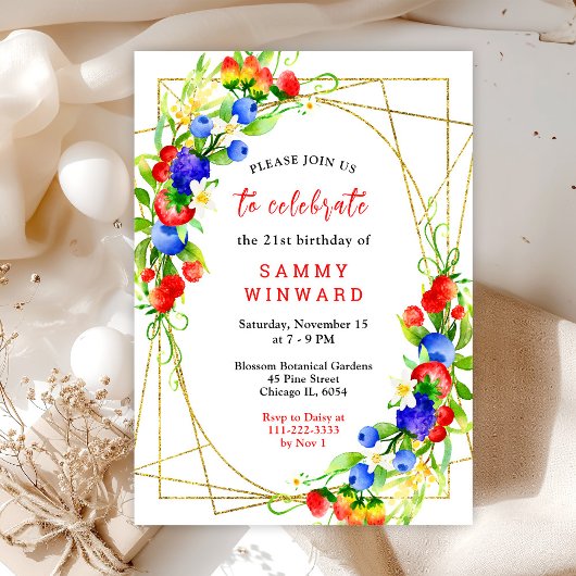 Summer Mixed Berries Geburtstagsparty Einladung