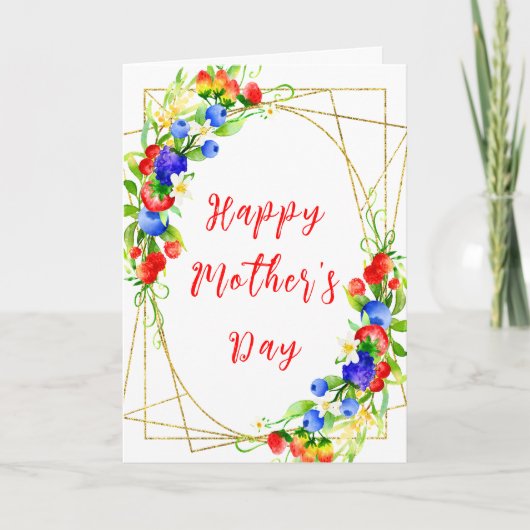 Summer Mixed Berries Happy Mother Day Karte (Vorderseite)