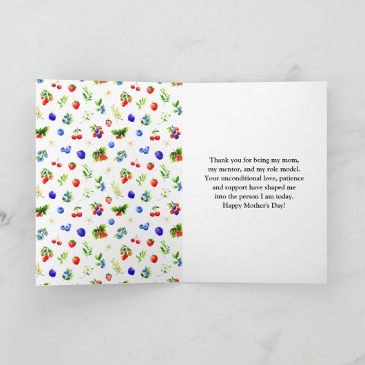 Summer Mixed Berries Happy Mother Day Karte (Innenseite)