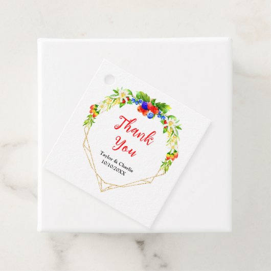 Summer Mixed Berries Wedding Danke Geschenkanhänger (Beispiel)