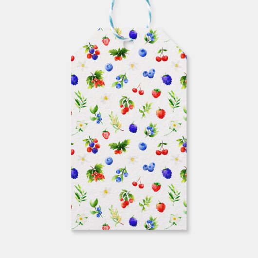 Summer Mixed Berries Wedding Danke Geschenkanhänger (Rückseite)