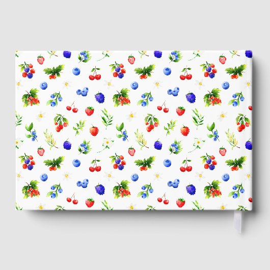 Summer Mixed Berries Wedding Gästebuch (Rückseite)