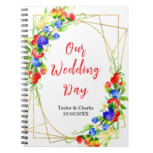 Summer Mixed Berries Wedding Planner Notizblock (Vorderseite)