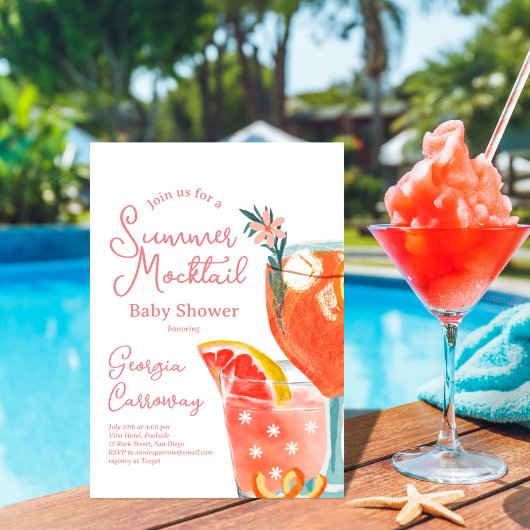 Summer Mocktails Babydusche Einladung