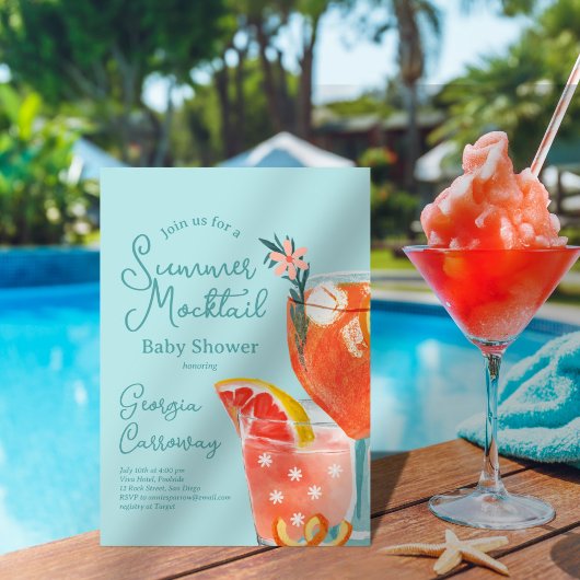 Summer Mocktails Babydusche Einladung