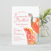 Summer Mocktails Babydusche Einladung (Stehend Vorderseite)