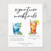 Summer Mocktails Blue Hawaiian Arnold Palmer Menü (Vorderseite)