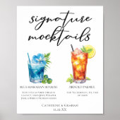 Summer Mocktails Blue Hawaiian Arnold Palmer Menü Poster (Vorne)