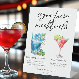 Summer Mocktails Blue Hawaiian Cranberry Süsse Sockelschild