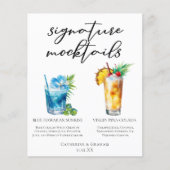 Summer Mocktails Blue Hawaiian Piña Colada Menü (Vorderseite)