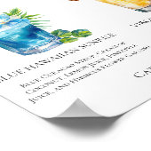 Summer Mocktails Blue Hawaiian Piña Colada Menü Poster (Ecke)