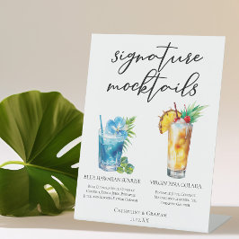 Summer Mocktails Blue Hawaiian Piña Colada Sockelschild