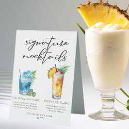 Summer Mocktails Blue Hawaiian Piña Colada Tischaufsteller