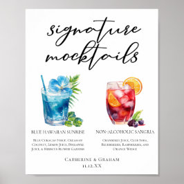 Summer Mocktails Blue Hawaiian Sangria Menü Poster