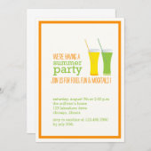 Summer Mocktails und Juices Party Einladung (Vorne/Hinten)
