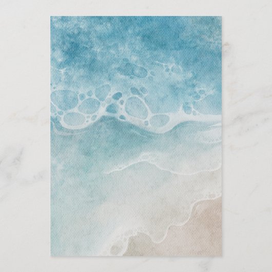 Summer Modern Beach Wedelkarten Menükarte (Rückseite)