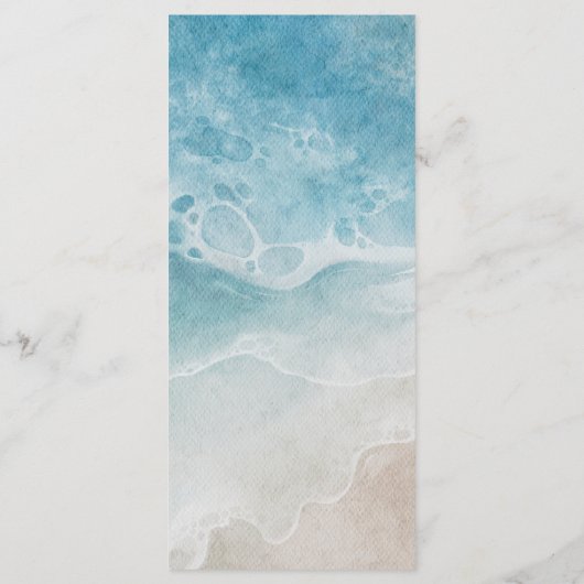 Summer Modern Coastal Beach Hochzeitskarten Menükarte (Rückseite)