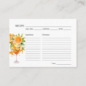 Summer Modern Elegantes Brautparty Rezept Begleitkarte (Rückseite)