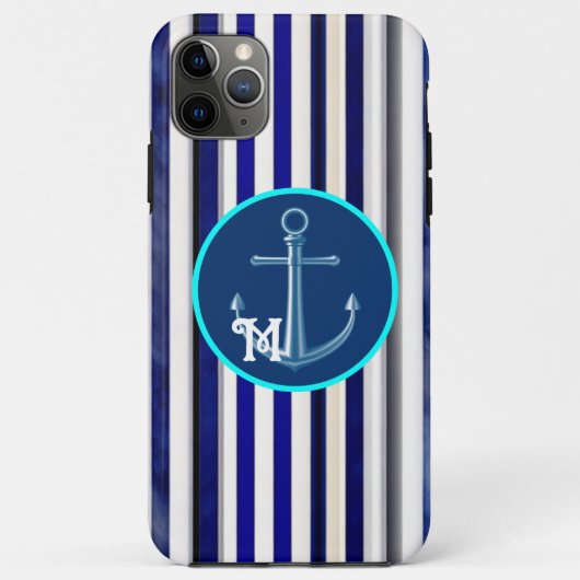 Summer Modern Navy Blue Boat Stripes Collection Case-Mate iPhone Hülle (Rückseite)