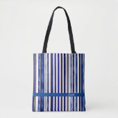 Summer Modern Navy Blue Boat Stripes Collection Tasche (Vorderseite)