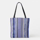 Summer Modern Navy Blue Boat Stripes Collection Tasche (Rückseite)