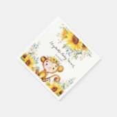 Summer Monkey Watercolor Sonnenblumendusche Serviette (Ecke)