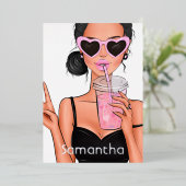 Summer Mood Fashion Beach Glam Lady Folieneinladung (Stehend vorne)