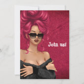 Summer Mood Fashion Red Haired Bachelorette Einladung (Vorderseite)