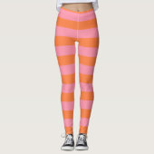 Summer Mood Pink Orange Lines Leggings (Vorderseite)