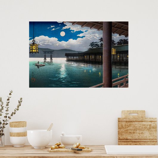 Summer Moon in Miyajima von Tsuchiya Koitsu Poster (Küche)
