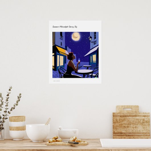 Summer Moonlight Starry Sky Poster (Küche)
