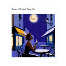 Summer Moonlight Starry Sky