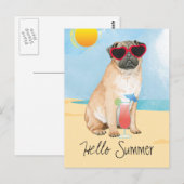 Summer Mops Postkarte (Vorne/Hinten)
