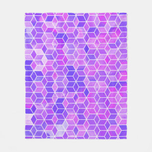 Summer Mosaic: Watercolor Cube Fusion Fleecedecke