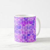 Summer Mosaic: Watercolor Cube Fusion Kaffeetasse (VorderseiteRechts)