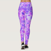 Summer Mosaic: Watercolor Cube Fusion Leggings (Rückseite)