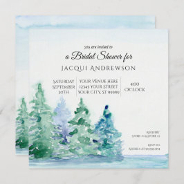 Summer Mountain Lakeside w Trees Brautparty Einladung