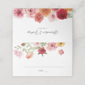 Summer Multi Color Floral Platzkarte (Außenseite Aufgefaltet)