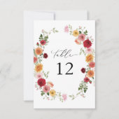 Summer Multi Color Floral Thicker Tischnummern 2 (Vorderseite)